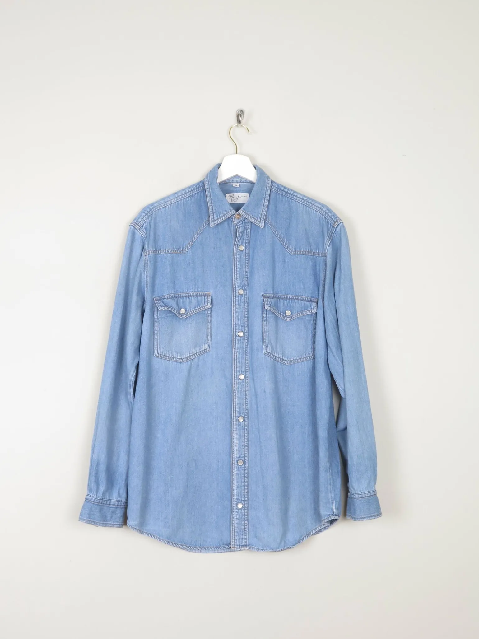 Men's Vintage Blue Denim Shirt S