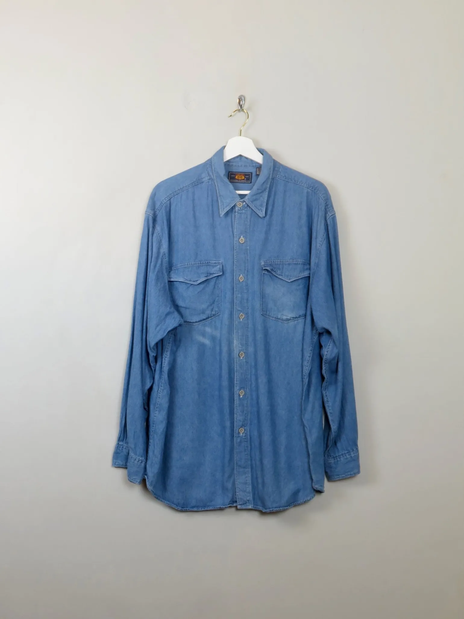 Men's Vintage Blue Denim Shirt Route 66 XL