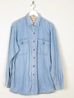 Men's Vintage Blue Denim Shirt L