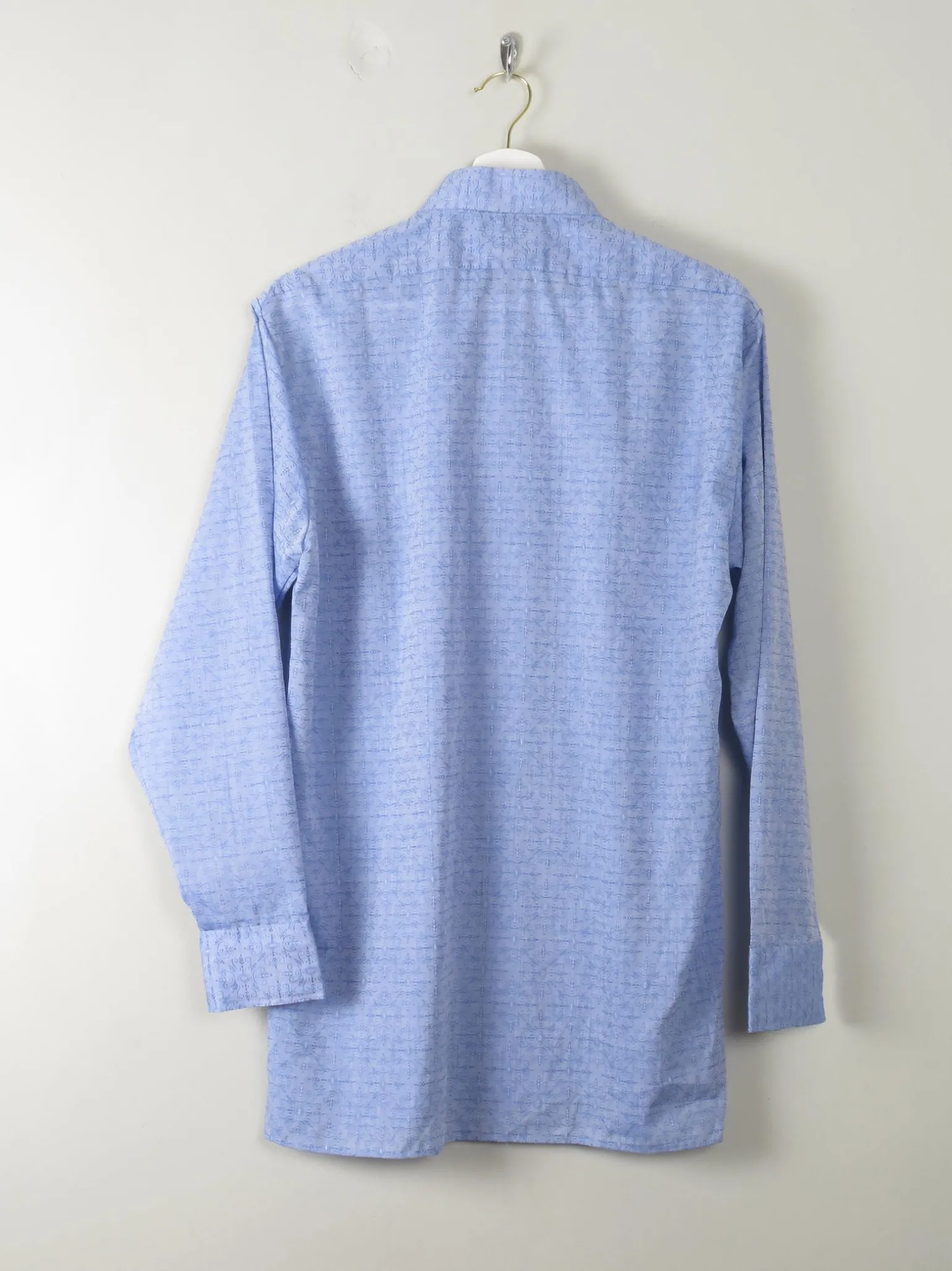 Men's Vintage Blue Patterned Shirt L