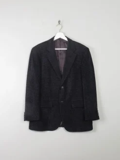 Men's Vintage Blue Printed Velvet Blazer By Indian Homme 38/40 S