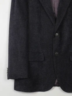 Men's Vintage Blue Printed Velvet Blazer By Indian Homme 38/40 S