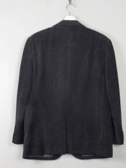 Men's Vintage Blue Printed Velvet Blazer By Indian Homme 38/40 S