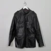 Men's Vintage Brown Leather Military/ Biker Style Jacket 42"