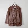 Men's Vintage Brown Leather Jacket M
