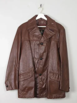 Men's Vintage Brown Leather Jacket M
