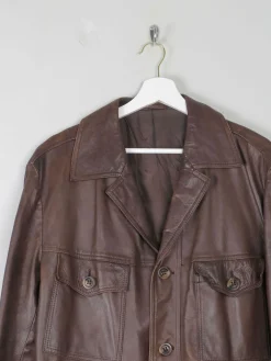 Men's Vintage Brown Leather Jacket L/XL