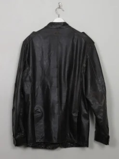 Men's Vintage Brown Leather Military/ Biker Style Jacket 42