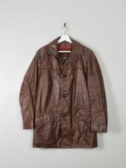 Men's Vintage Brown Leather 1970s Lined M
