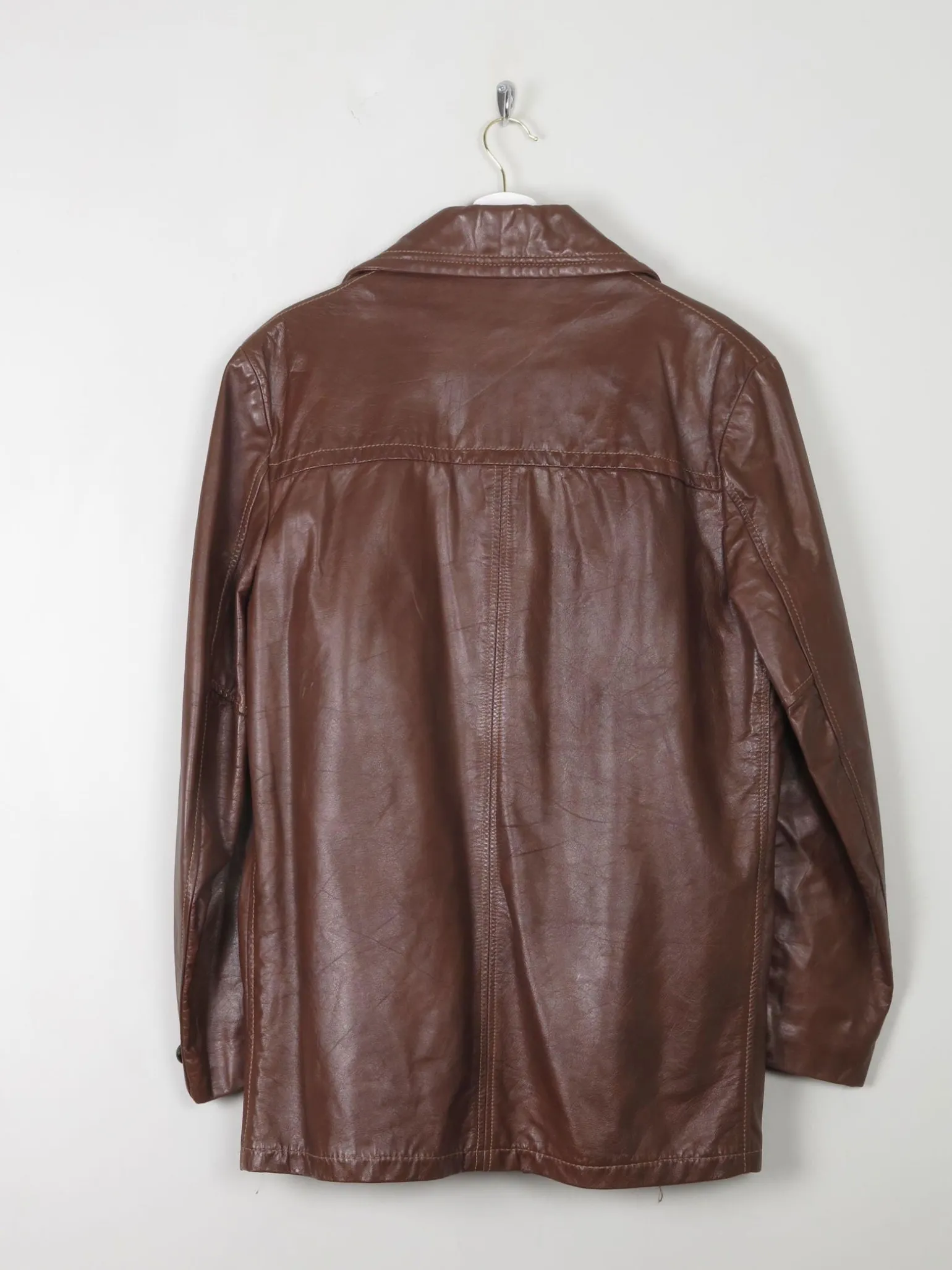 Men's Vintage Brown Leather Jacket M