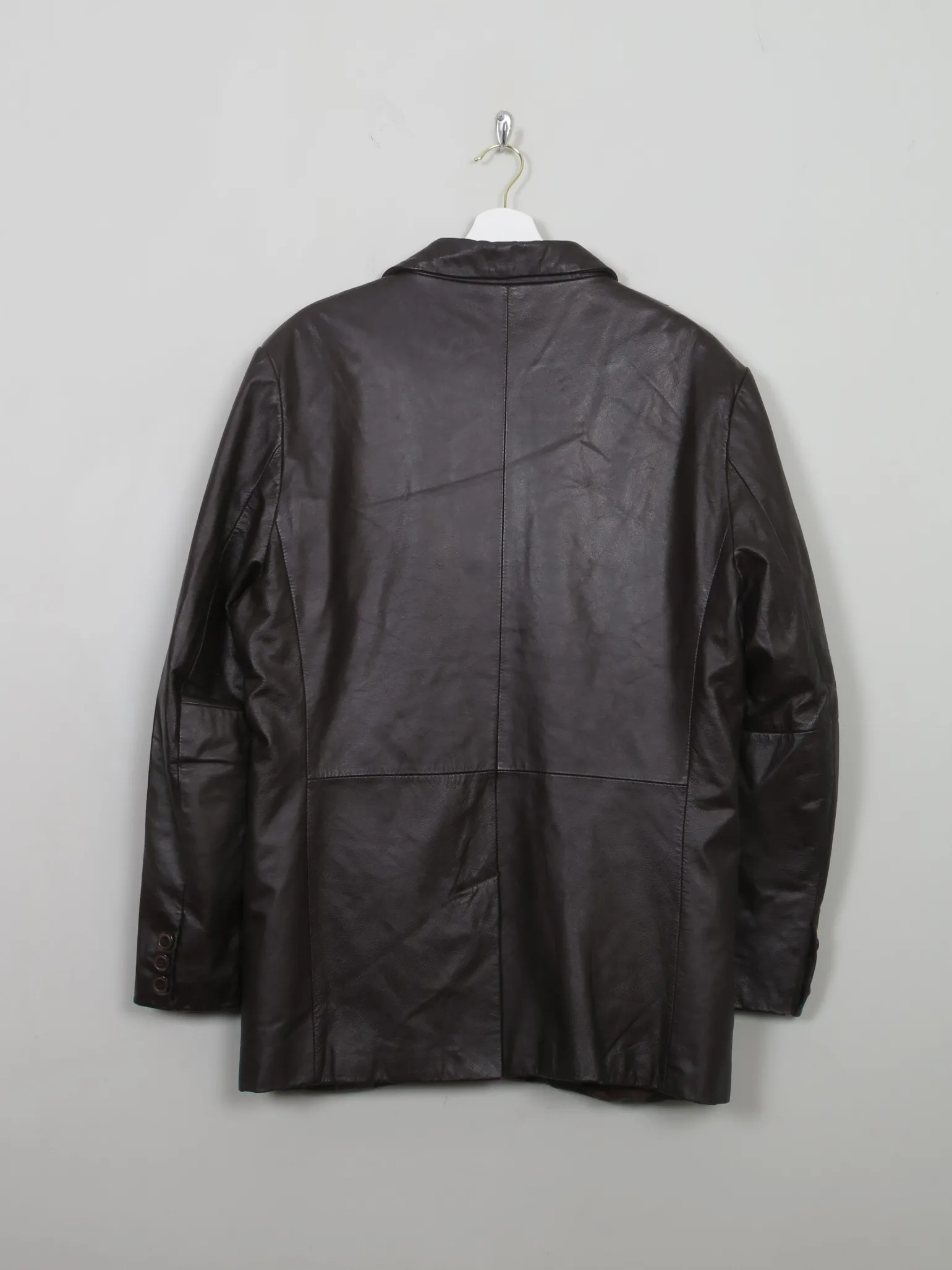Men's Vintage Brown Leather Jacket Tailored L/42