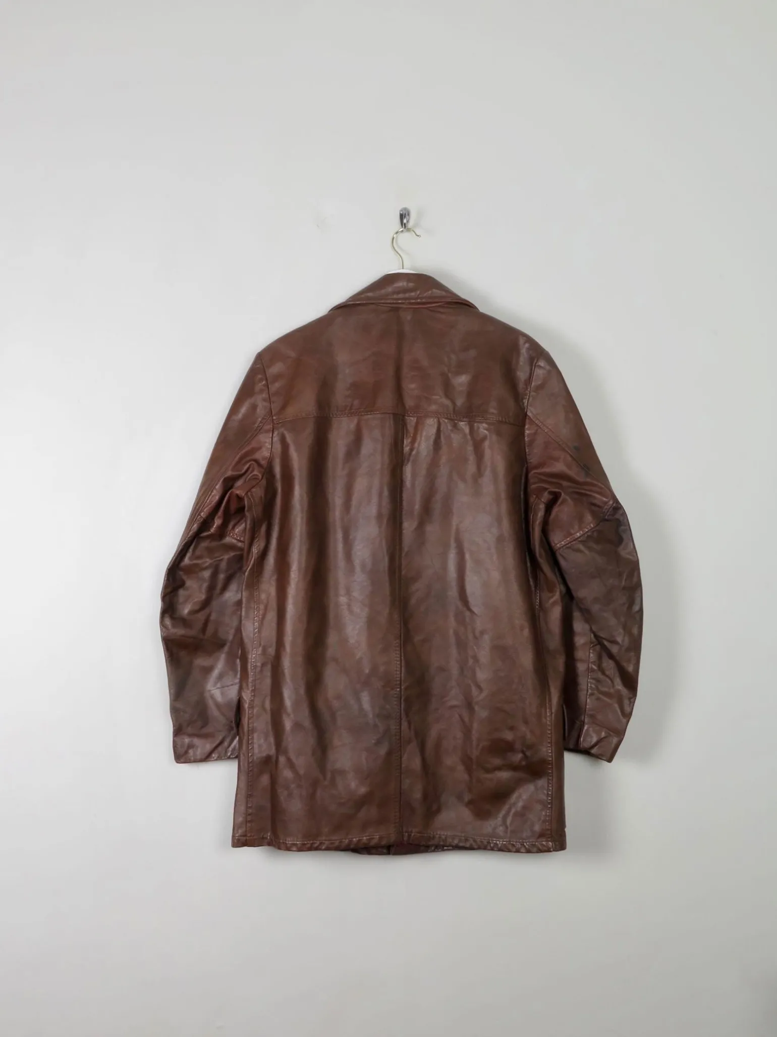 Men's Vintage Brown Leather 1970s Lined M