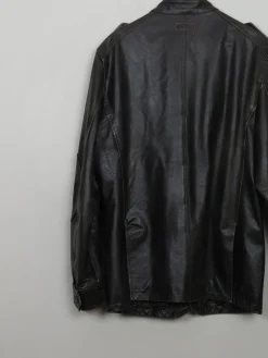 Men's Vintage Brown Leather Military/ Biker Style Jacket 42