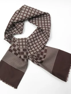 Men’s Vintage Brown Printed Vintage Scarf