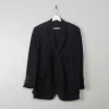 Men's Vintage Burberry Linen Jacket Navy M 42"