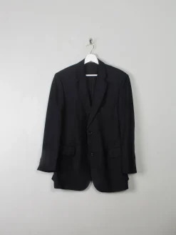 Men's Vintage Burberry Linen Jacket Navy M 42"
