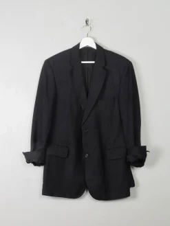 Men's Vintage Burberry Linen Jacket Navy M 42