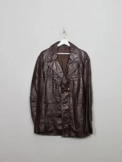 Men's Vintage Burgundy  Leather Jacket L
