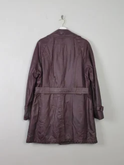Men's Vintage Burgundy Leather 3/4 Coat M