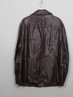 Men's Vintage Burgundy Leather Jacket L