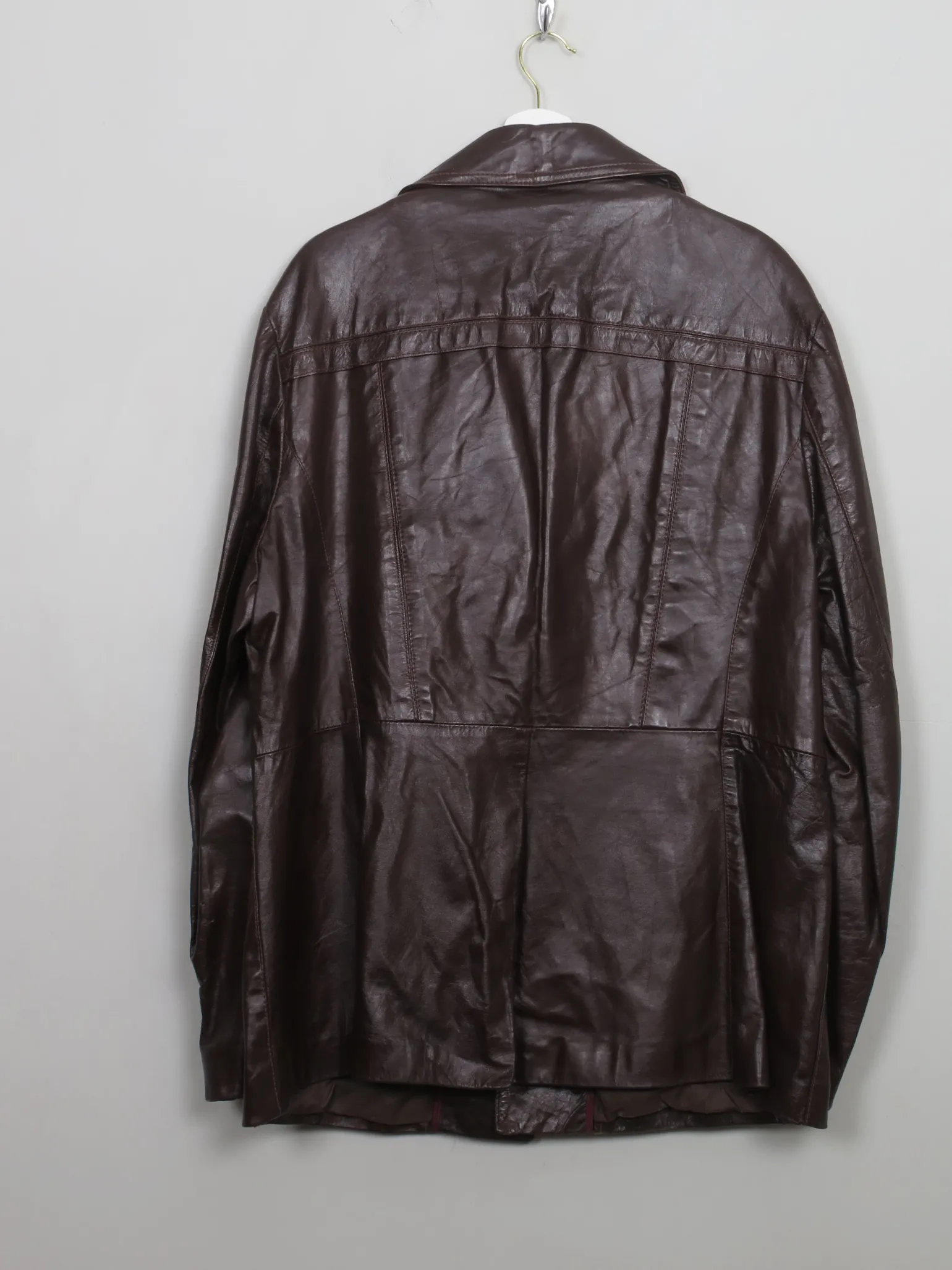 Men's Vintage Burgundy Leather Jacket L