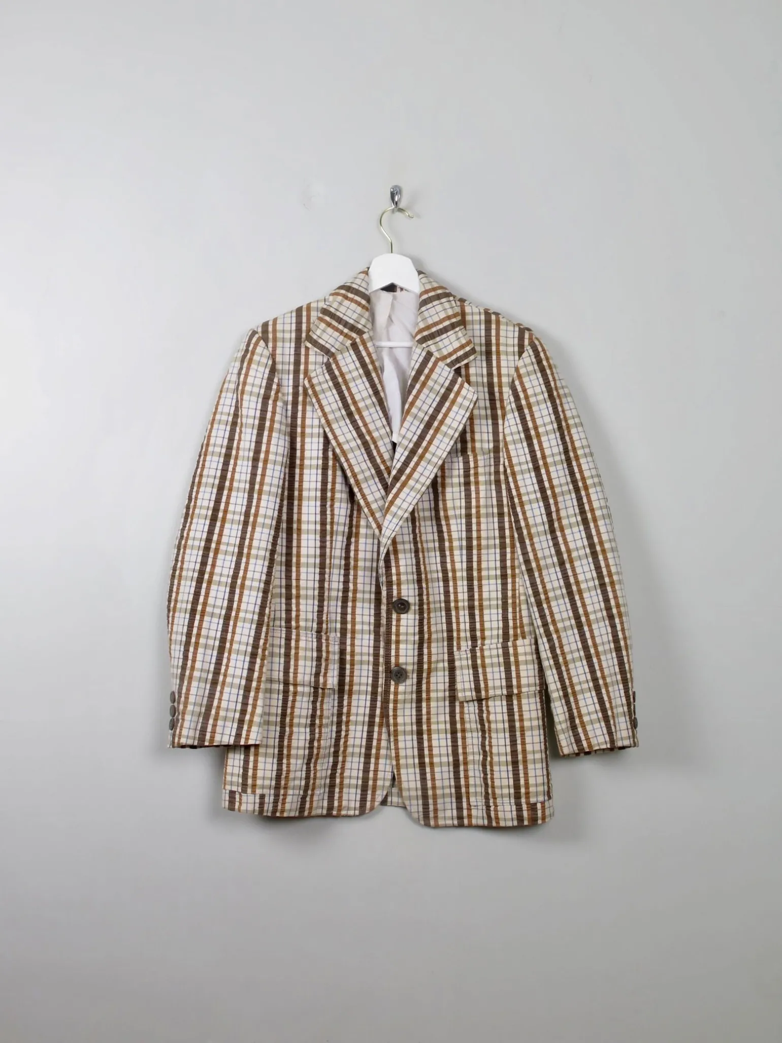 Men's Vintage Check Boater Style Jacket 38"
