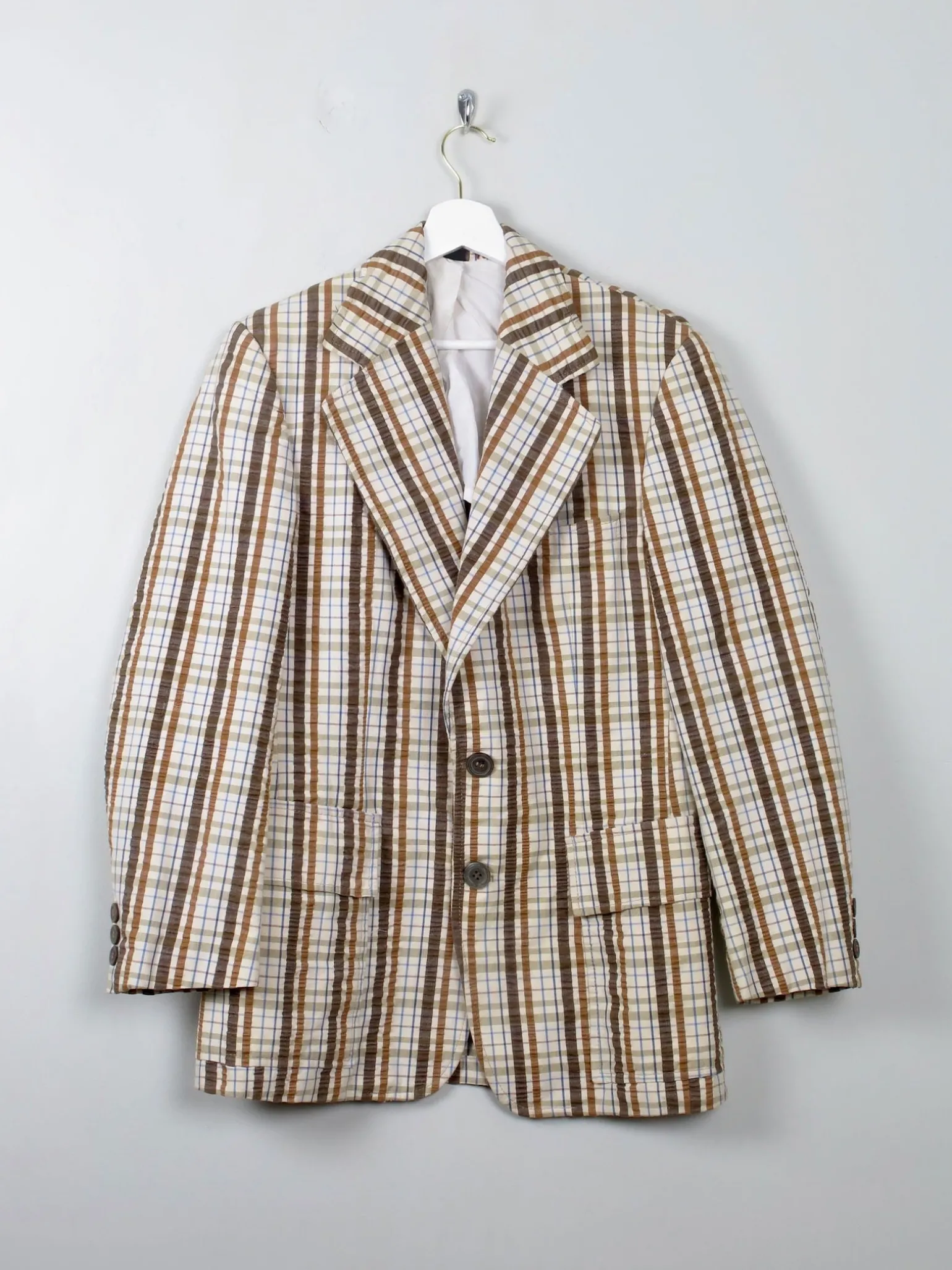 Men's Vintage Check Boater Style Jacket 38"