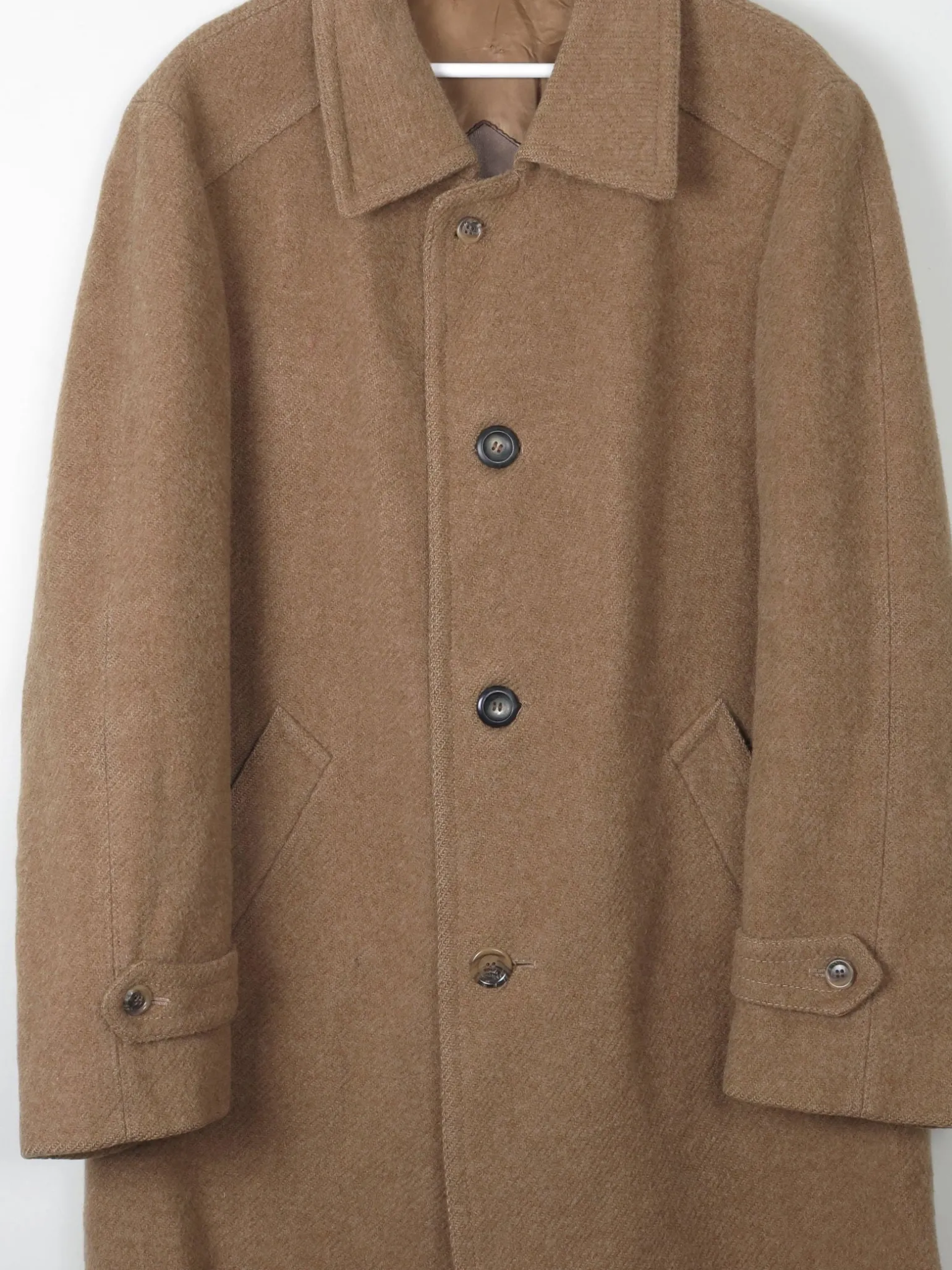 Men's Vintage Coat Wool Dark Camel/Tan L 44"