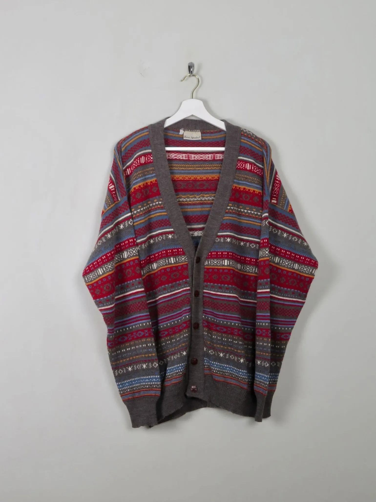 Men's Vintage Colourful Cardigan XL