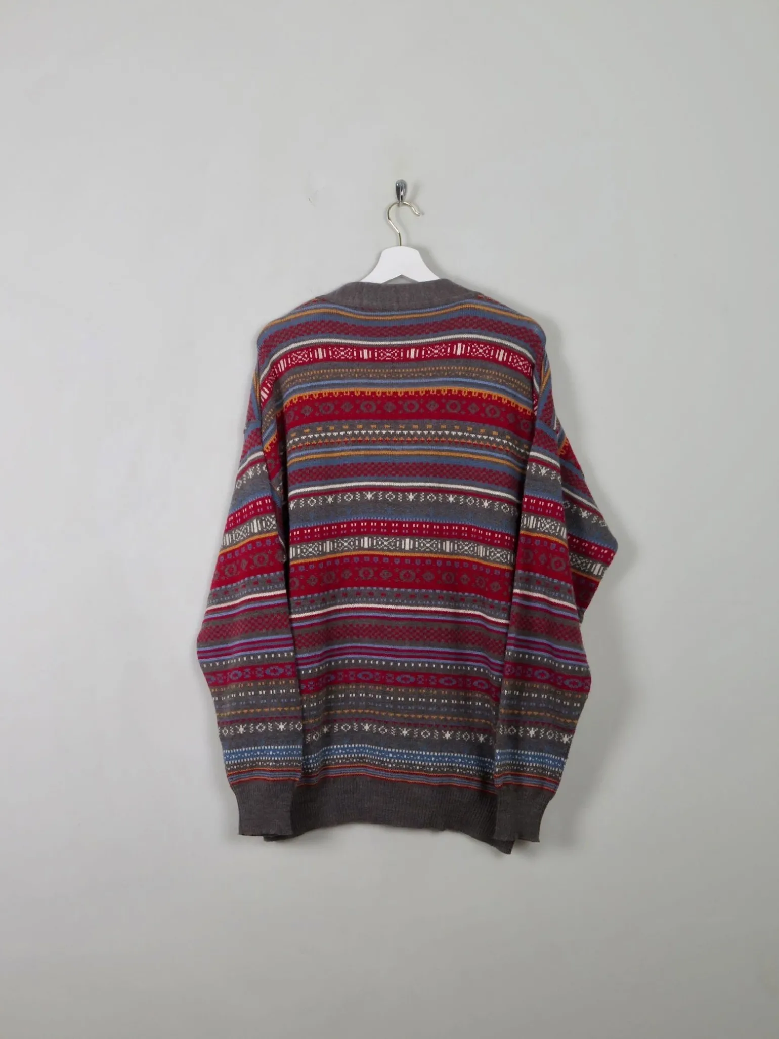 Men's Vintage Colourful Cardigan XL