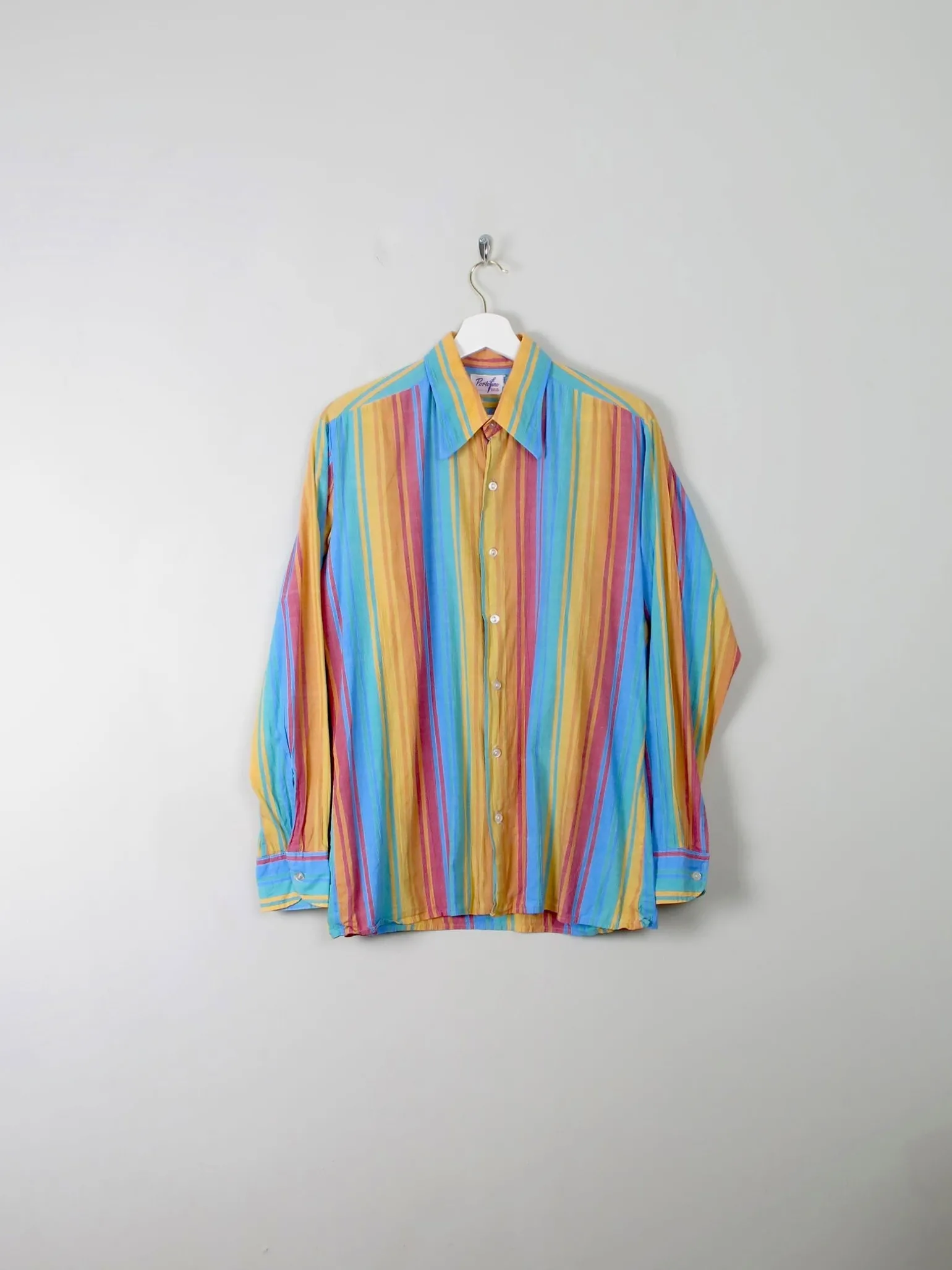 Men's Vintage Colourful Striped Shirt S