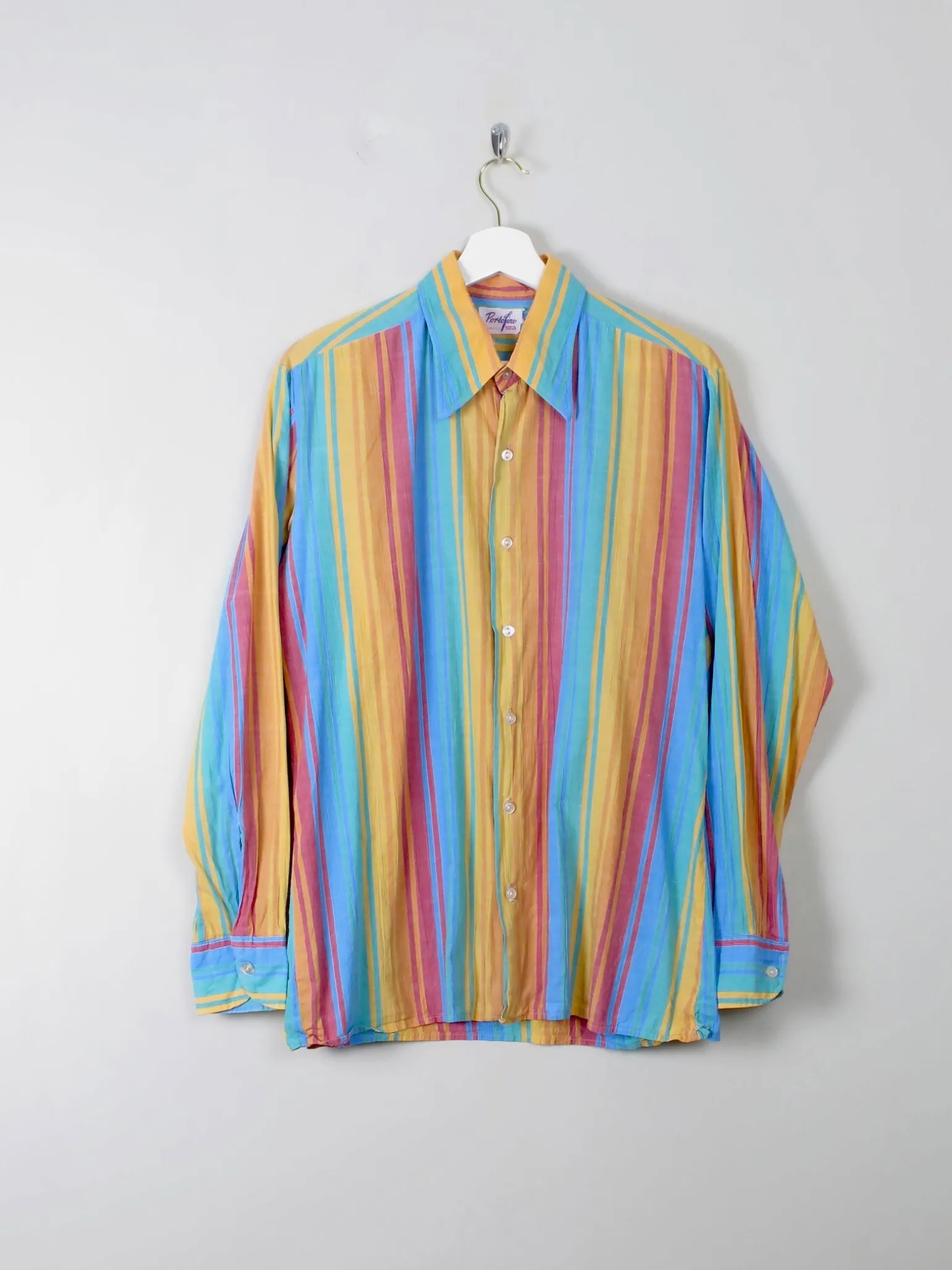 Men's Vintage Colourful Striped Shirt S