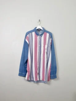 Men's Vintage Combined Denim Shirt XL