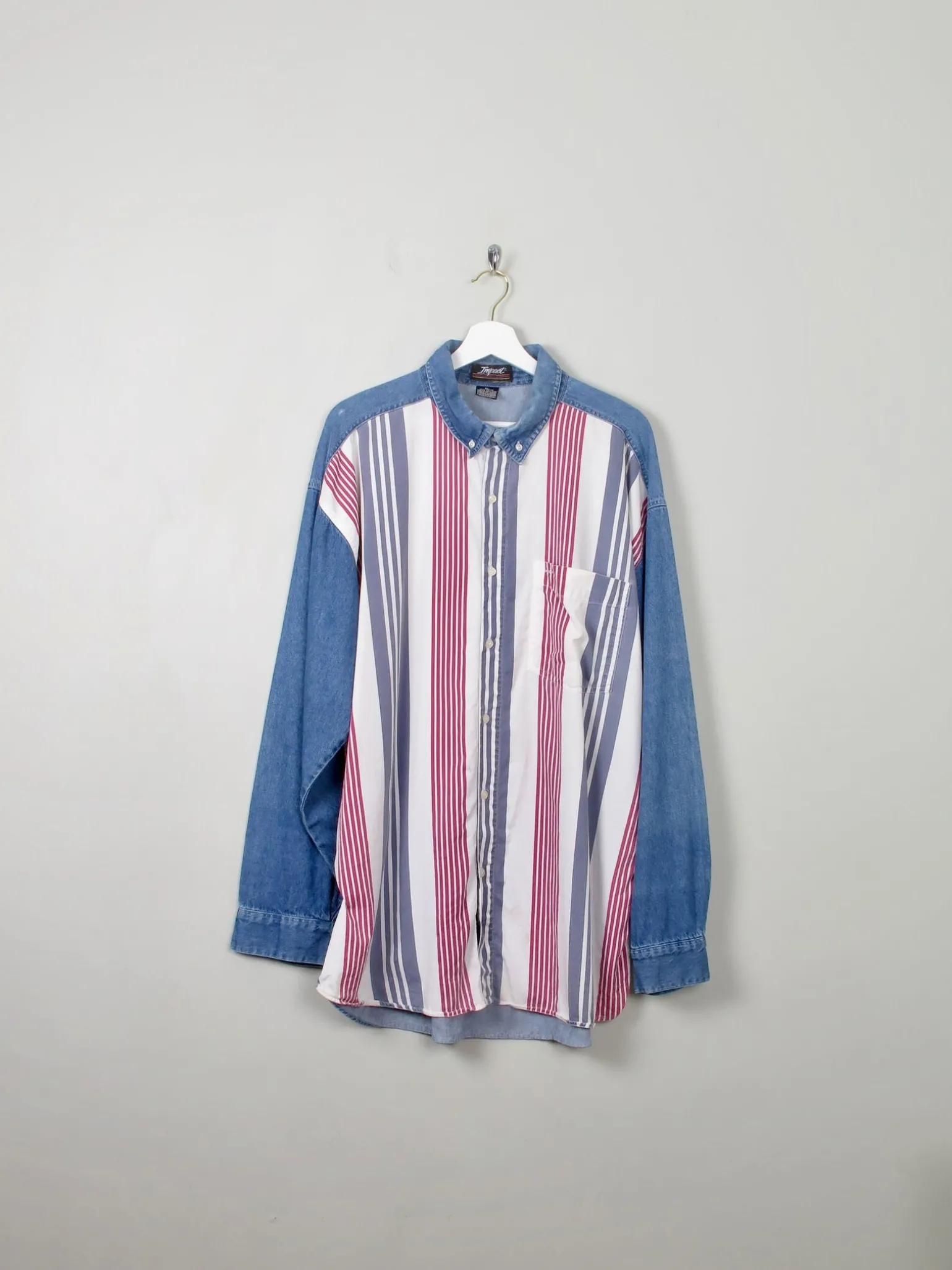 Men's Vintage Combined Denim Shirt XL
