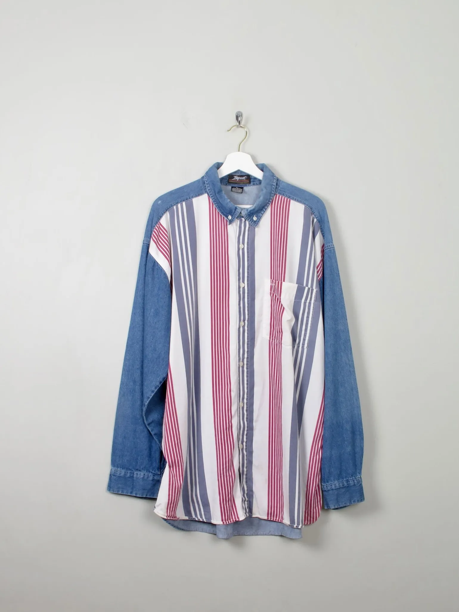 Men's Vintage Combined Denim Shirt XL
