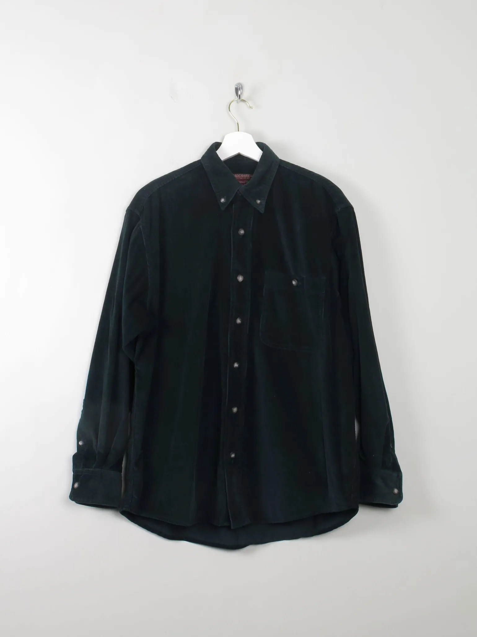 Men's Vintage Cord Green Shirt S