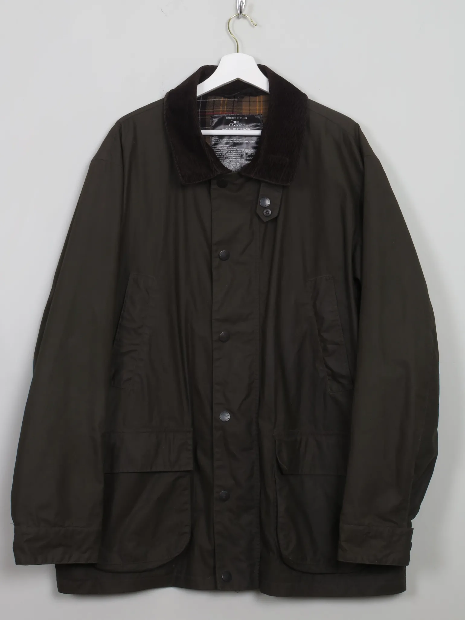 Men's Vintage Crane Green Wax Jacket L/XL