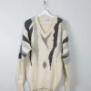Men's Vintage Cream Shetland  Wool Jumper M