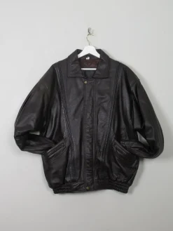 Men's Vintage Dark Brown Bomber Jacket L