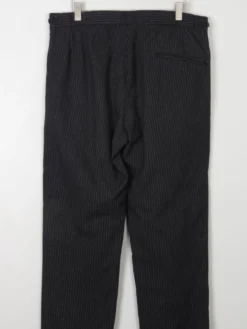 Men's Vintage Dark Grey Striped Trousers 32