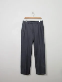 Men's Vintage Dark Grey Wool Trousers 32"/32L