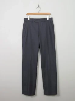Men's Vintage Dark Grey Wool Trousers 32"/32L