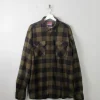 Men's Vintage Flannel Shirt Green & Black Check Wrangler XL