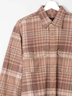 Men's Vintage Flannel Shirt Brown & Beige M