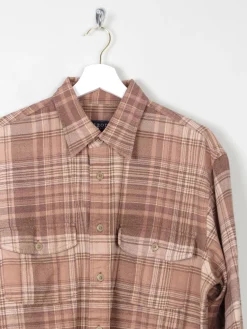 Men's Vintage Flannel Shirt Brown & Beige M