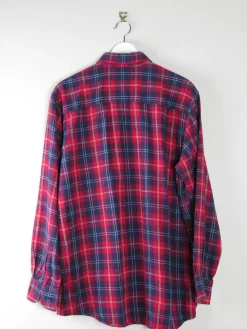 Men's Vintage Flannel Shirt Red & Navy L/XL