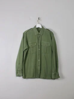 Men's VIntage Green Army Shirt L