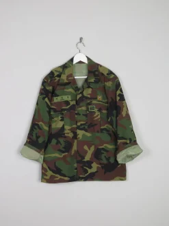 Men's Vintage Green Camouflage Army Shirt M
