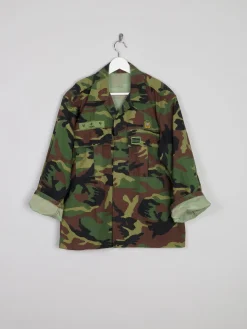 Men's Vintage Green Camouflage Army Shirt M