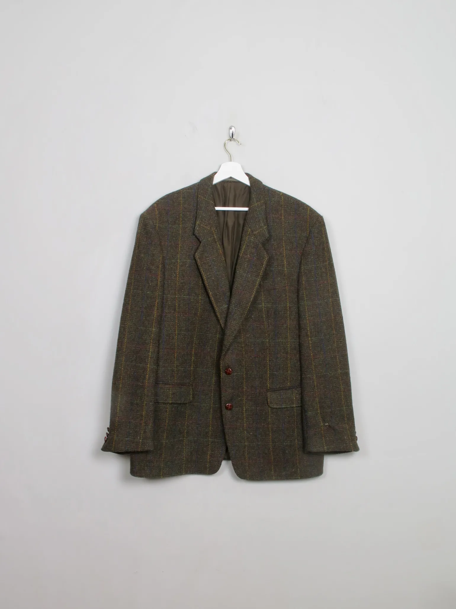 Men's Vintage Green Harris Tweed Jacket 44"